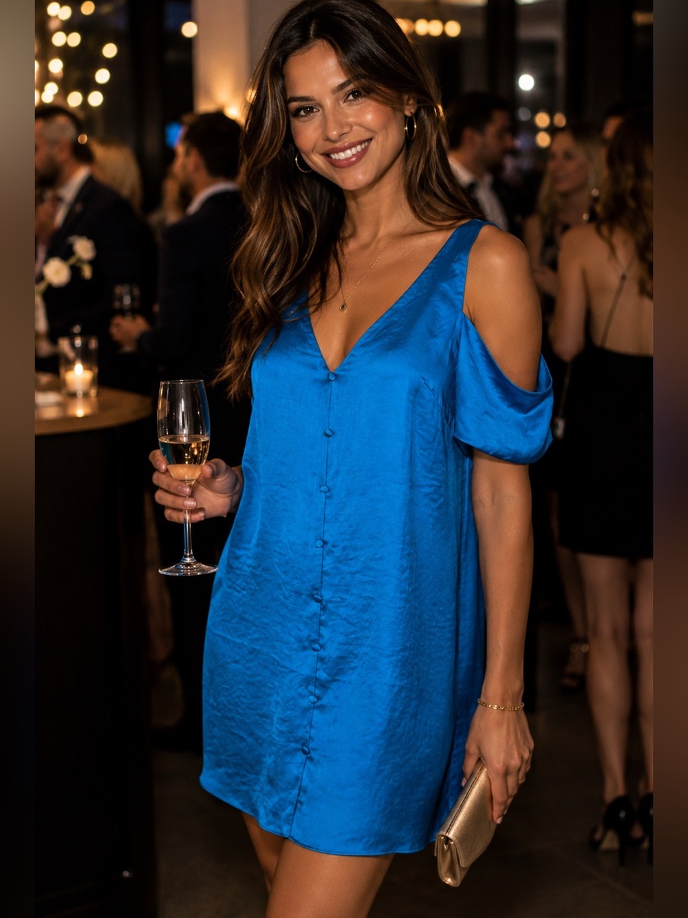 NICOLE BY NICOLE MILLER Teal Cold Shoulder Dress M